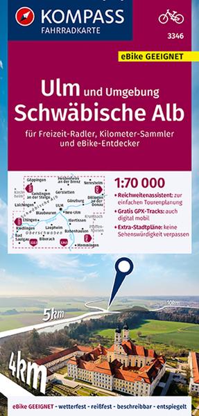 KOMPASS Fahrradkarte 3346 Ulm und Umgebung