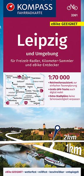 KOMPASS Fahrradkarte 3361 Leipzig und Umgebung