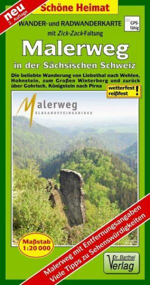 Radwander- und Wanderkarte Malerweg in der Sächsischen Schweiz 1:20000