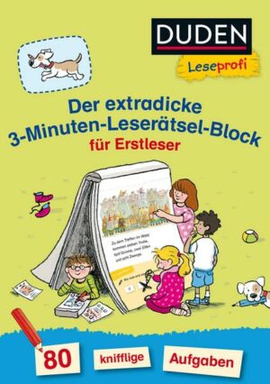 Duden Leseprofi – Der extradicke 3-Minuten-Leserätsel-Block für Erstleser