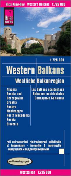 Reise Know-How Landkarte Westliche Balkanregion 1 : 725.000: Albanien