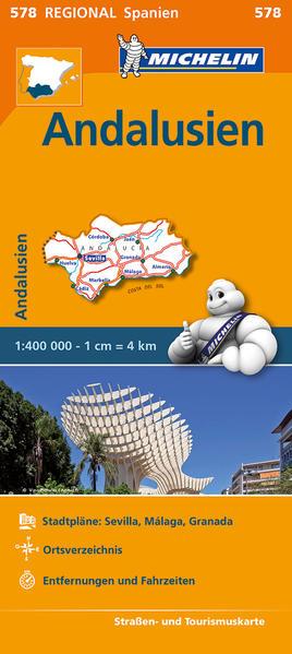 Michelin Andalusien. Straßen- und Tourismuskarte 1:400.000