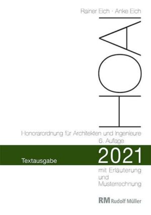 HOAI 2021 – Textausgabe Honorarordnung für Architekten und Ingenieure