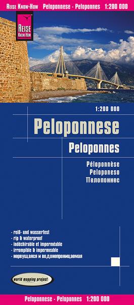 Reise Know-How Landkarte Peloponnese / Peloponnes (1:200.000)