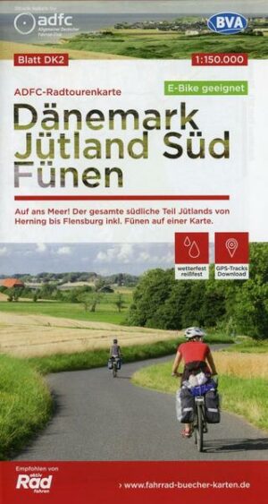 ADFC-Radtourenkarte DK2 Dänemark/Jütland Süd/ Fünen