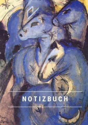 Notizbuch klein A5 Blanko - Notizheft 44 Seiten 90g/m² - Softcover Franz Marc 'Der Turm der blauen Pferde' -