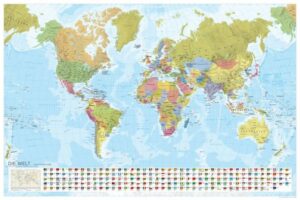 MARCO POLO Weltkarte - Staaten der Erde mit Flaggen 1:35 000 000