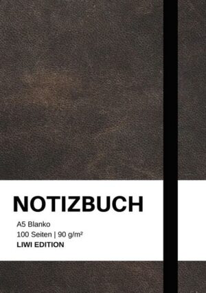 Notizbuch A5 blanko - 100 Seiten 90g/m² - Soft Cover Schwarz -