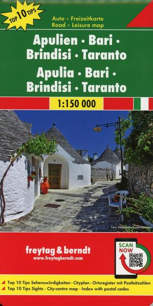 Apulien - Bari - Brindisi - Taranto. Autokarte 1:150.000