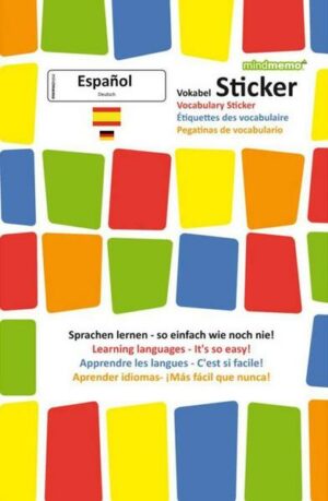 Mindmemo Vokabel Sticker - Grundwortschatz Spanisch / Deutsch - 280 Vokabel Aufkleber für Kinder und Erwachsene