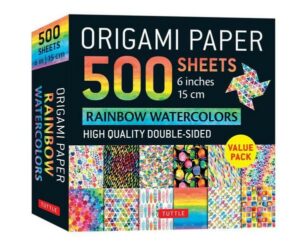 Origami Paper 500 Sheets Rainbow Watercolors 6 (15 CM): Tuttle Origami Paper: High-Quality Double-Sided Origami Sheets Printed with 12 Different Desig