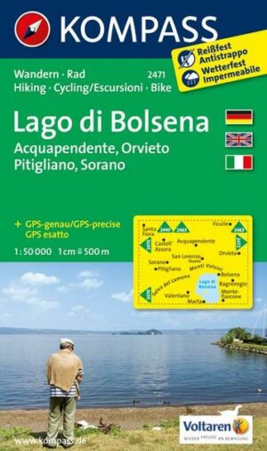 KOMPASS Wanderkarte Lago di Bolsena - Acquapendente - Orvieto - Pitigliano - Sorano