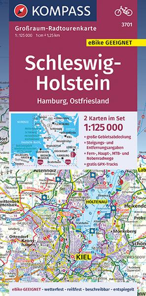 KOMPASS Großraum-Radtourenkarte 3701