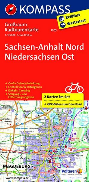 KOMPASS Großraum-Radtourenkarte Sachsen-Anhalt Nord - Niedersachsen Ost