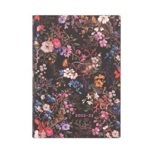 Paperblanks18-Monatskalender Flexi 2023 Floralia Midi Horizontal. 01. Juli 2022 bis 31. Dezember 2023