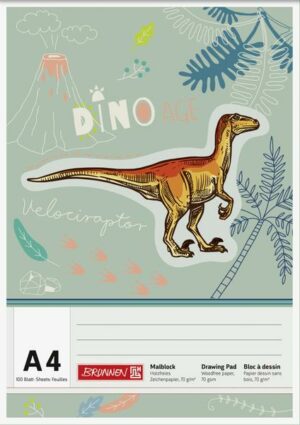 Brunnen Malblock A4 100 Blatt Dinosaurier