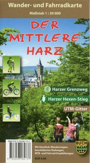 Der Mittlere Harz Wander- und Fahrradkarte 1 : 30 000