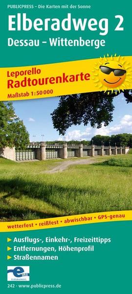 Radwanderkarte Elberadweg 02. Dessau - Wittenberge 1 : 50 000