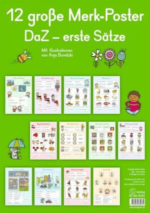 12 große Merk-Poster DaZ – erste Sätze