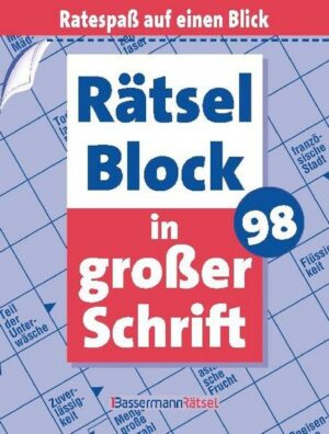 Rätselblock in großer Schrift 98