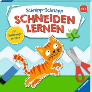 Ravensburger Schnipp-Schnapp Schneiden lernen - Schneiden und Kleben ab 3 Jahren - Block mit Belohnungsstickern und Profi-Urkunde - Perforierte Seiten