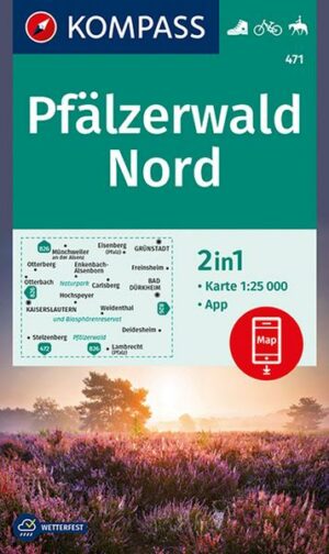 KOMPASS Wanderkarte 471 Pfälzerwald Nord