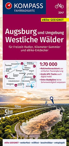 KOMPASS Fahrradkarte 3347 Augsburg und Umgebung