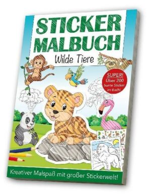 Stickermalbuch Wilde Tiere