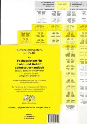 DürckheimRegister® BMF-2022- Lohnsteuerhandbuch/EStG