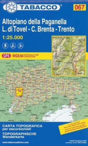 Tabacco Wandern 1 : 25 000  Altopiano della Paganella. L. di Tovel - C. Brenta - Trento