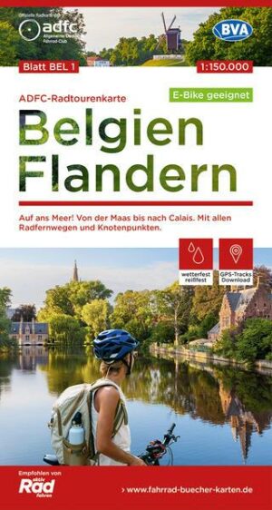 ADFC-Radtourenkarte BEL 1 Belgien Flandern