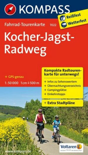 KOMPASS Fahrrad-Tourenkarte Kocher-Jagst-Radweg