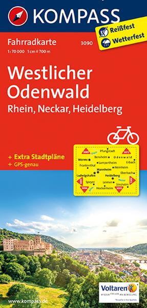 KOMPASS Fahrradkarte 3090 Westlicher Odenwald - Rhein - Neckar - Heidelberg