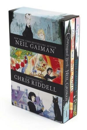 Neil Gaiman/Chris Riddell 3-Book Box Set: Coraline; The Graveyard Book; Fortunately