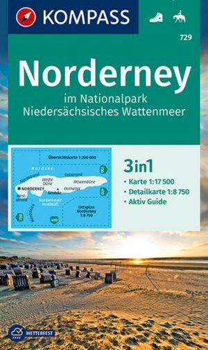 KOMPASS Wanderkarte 729 Norderney im Nationalpark Niedersächsisches Wattenmeer