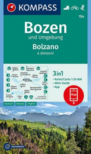 KOMPASS Wanderkarte 154 Bozen und Umgebung