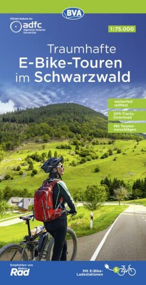 ADFC Traumhafte E-Bike-Touren im Schwarzwald 1:75.000