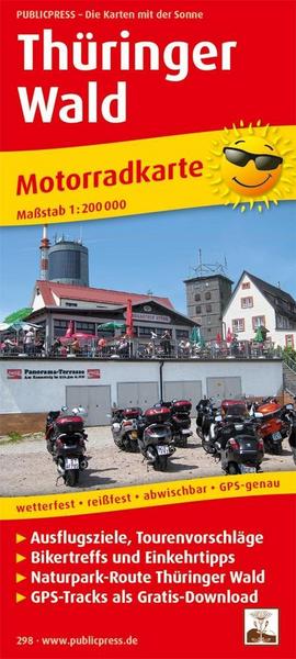 Motorradkarte Thüringer Wald 1:200 000