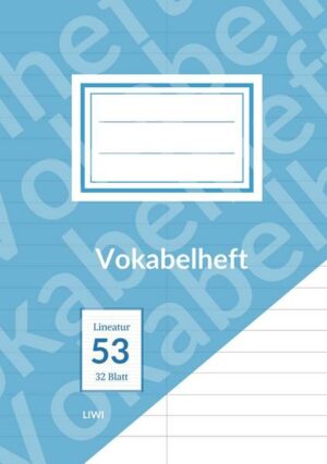 Vokabelheft A5 liniert - Lineatur 53 - 2 Spalten - 32 Blatt -