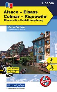 KuF Elsass / Vogesen Outdoorkarte 01 Elsass - Colmar - Riquewihr 1 : 35 000