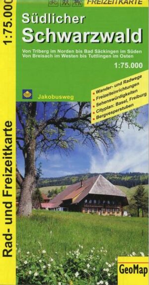Südlicher Schwarzwald 1 : 75 000. Rad- und Freizeitkarte