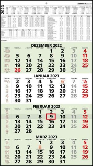 4-Monatskalender Recycling 2023 - 33x58