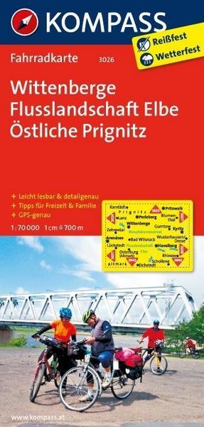 KOMPASS Fahrradkarte Wittenberge - Flusslandschaft Elbe - Östliche Prignitz