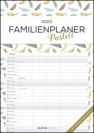 Familienplaner Pastell 2023 - Familienkalender A3 (29