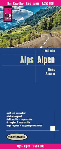 Reise Know-How Landkarte Alpen / Alps (1:550.000)