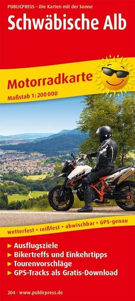 Motorradkarte Schwäbische Alb 1 : 200 000