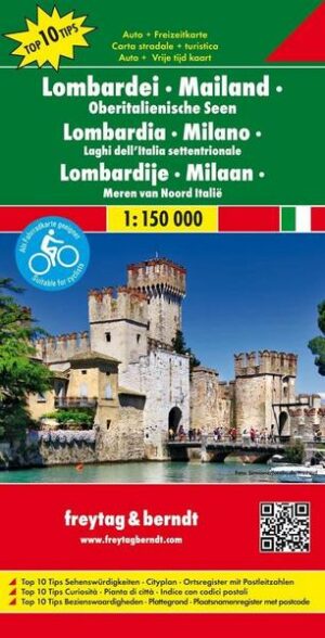 Lombardei - Mailand - Oberitalienische Seen 1 : 150.000 Autokarte