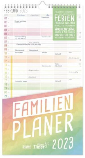 FamilienPlaner 2023 [Rainbow] Wand-Kalender 5-spaltig 12 MONATE