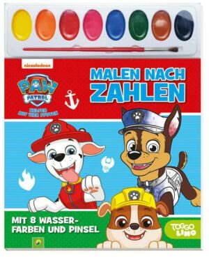 Paw Patrol Malen nach Zahlen - Mit 8 Wasserfarben und Pinsel