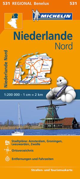 Michelin Niederlande Nord. Straßen- und Tourismuskarte 1:200.000